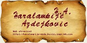 Haralampije Azdejković vizit kartica